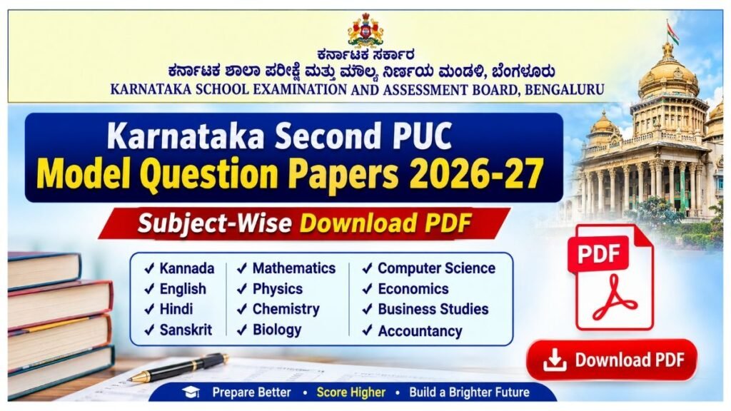 Karnataka Second PUC Model Question Papers 2026-27