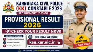 Karnataka Civil Police Constable (KK) Provisional Result 2026