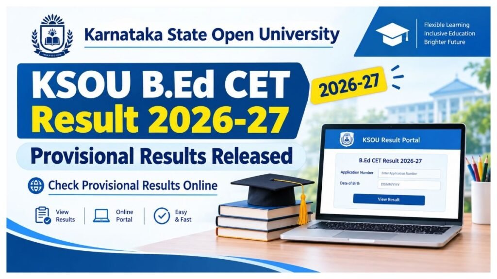 KSOU B.Ed CET Result 2026-27
