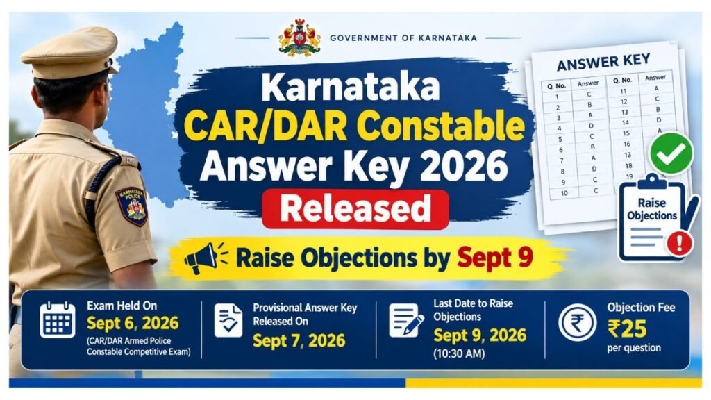Karnataka CAR/DAR Constable Answer Key 2026 Released