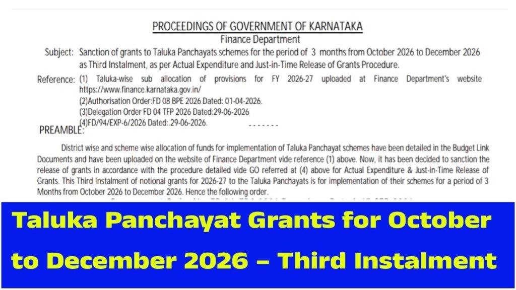 Taluka Panchayat Grants