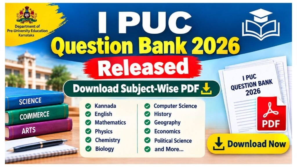 I PUC Question Bank 2026
