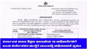 Karnataka Education Officers Promoted as Joint Directors