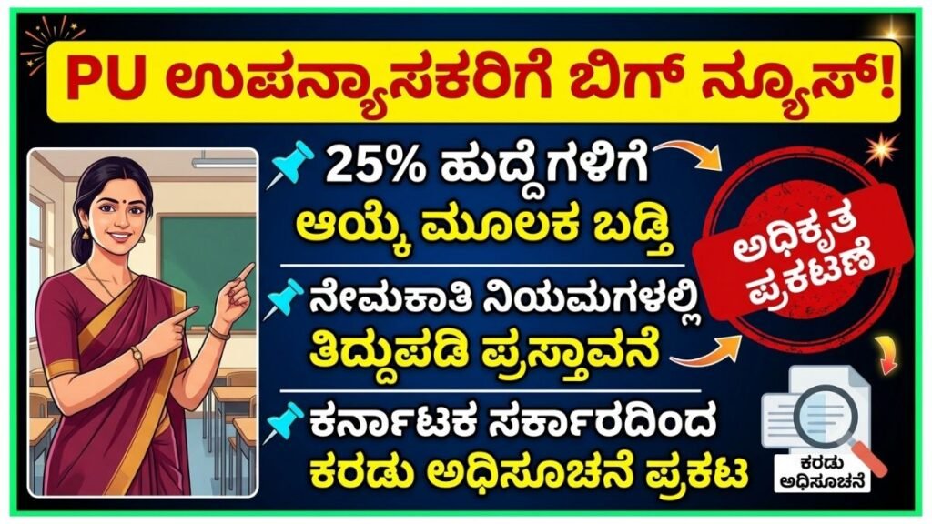 Karnataka PU Lecturer Promotion Rules 2026